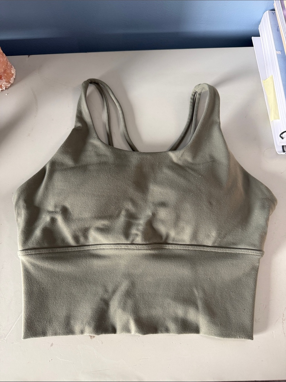 Lululemon Long Line Bra with pads 12” across
